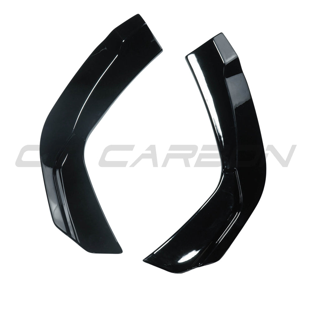 Mercedes V177 2018+ A-Class CT Carbon gloss black rear bumper corner accessories, close-up view of sleek, glossy black finish