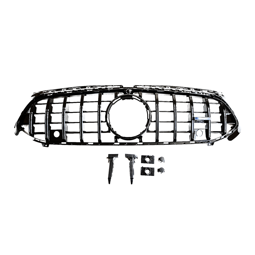 Mercedes V177 W177 A-Class 2022+ CT Carbon Panamerica black grille, close-up view of the sporty front grille design.