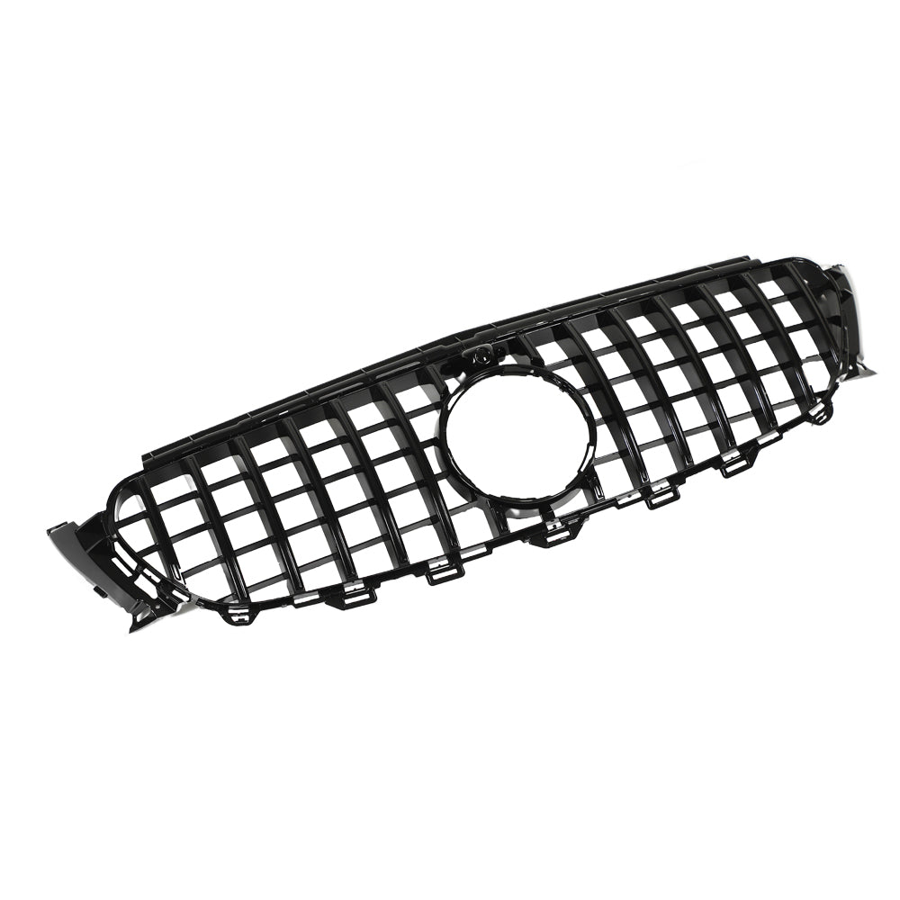 Mercedes W213 C238 2020-2024 E-Class CT Carbon gloss black Panamerica grille, close-up view of vehicle front grille detail.