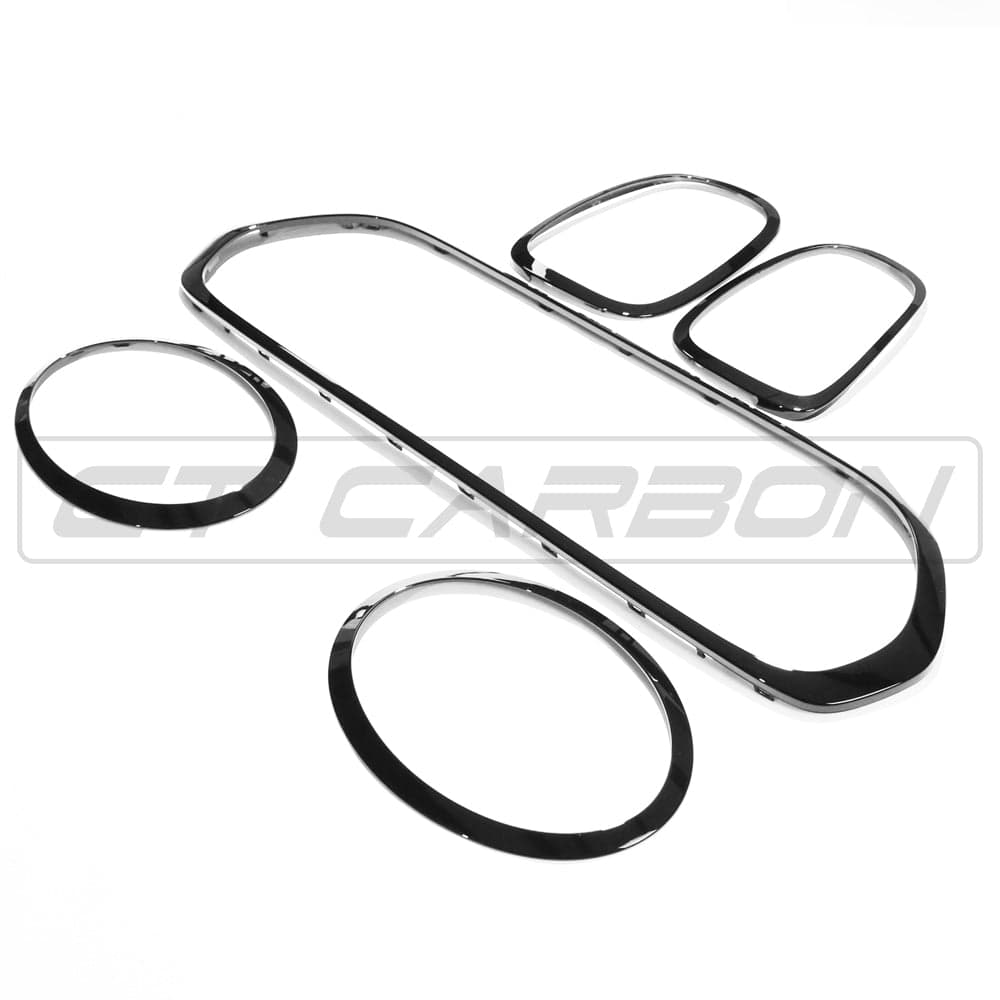 Gloss black replacement trim for MINI Cooper S and JCW F56, accessory by CT Carbon, shown on the vehicle.