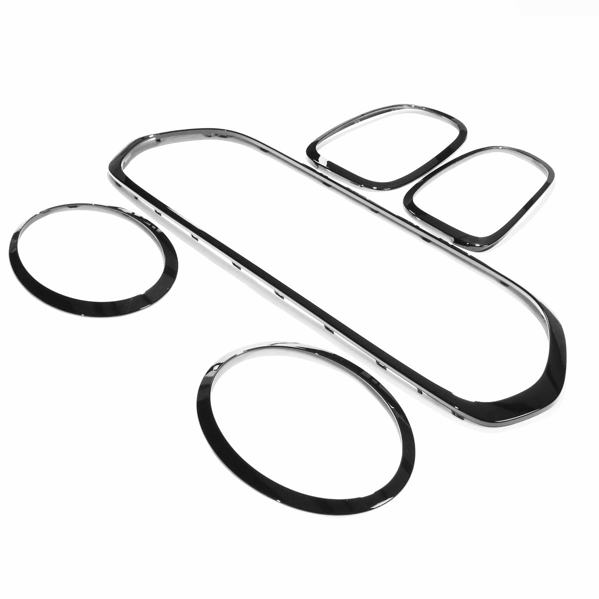 Gloss black replacement trim for MINI Cooper S and JCW F56, accessory by CT Carbon, showing close-up of sleek car detail.