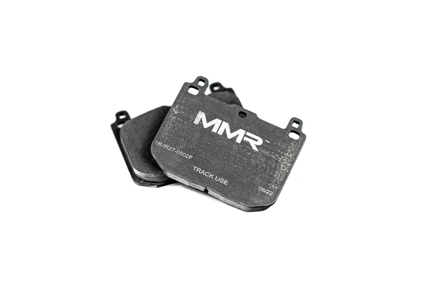 Rear brake pads for BMW F8x, F2x, F3x models by MMX Performance, designed for high-performance track driving.