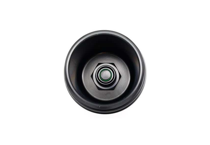 MMX Performance BMW B58 B57 oil filter housing engine bay trim for BMW engine maintenance and aesthetic enhancement.