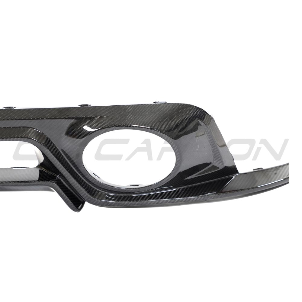 Porsche 911 992 Turbo S carbon fibre diffuser by CT Design, showcasing sleek aerodynamic design and carbon fibre finish.