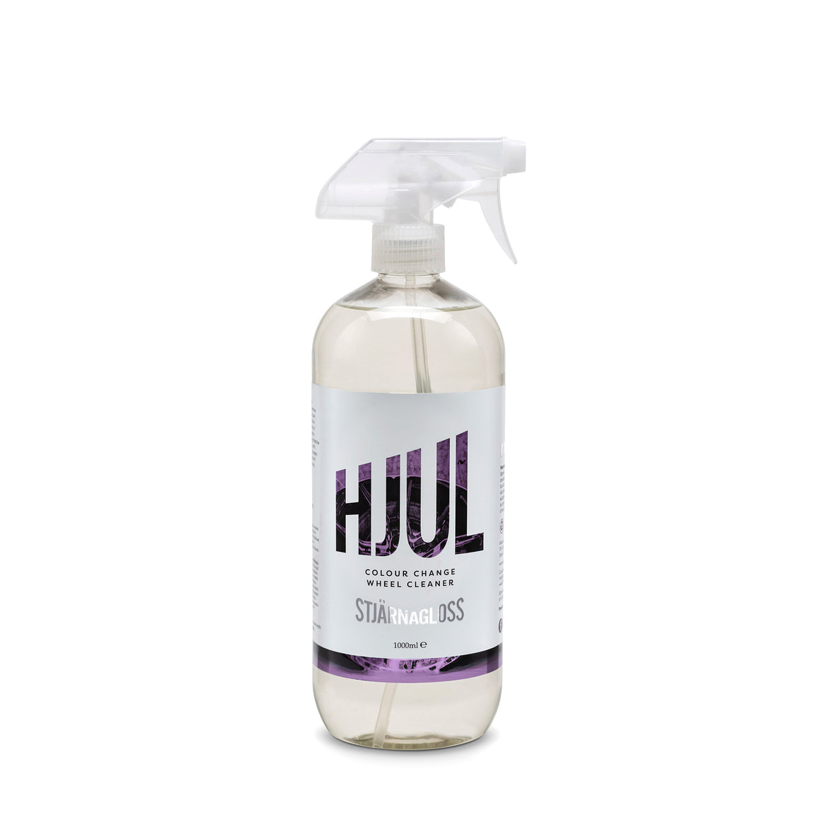 StjarnaGloss Hjul Colour Change Wheel Cleaner protective rinse aid in a white bottle with a white cap, designed for cleaning car wheels.