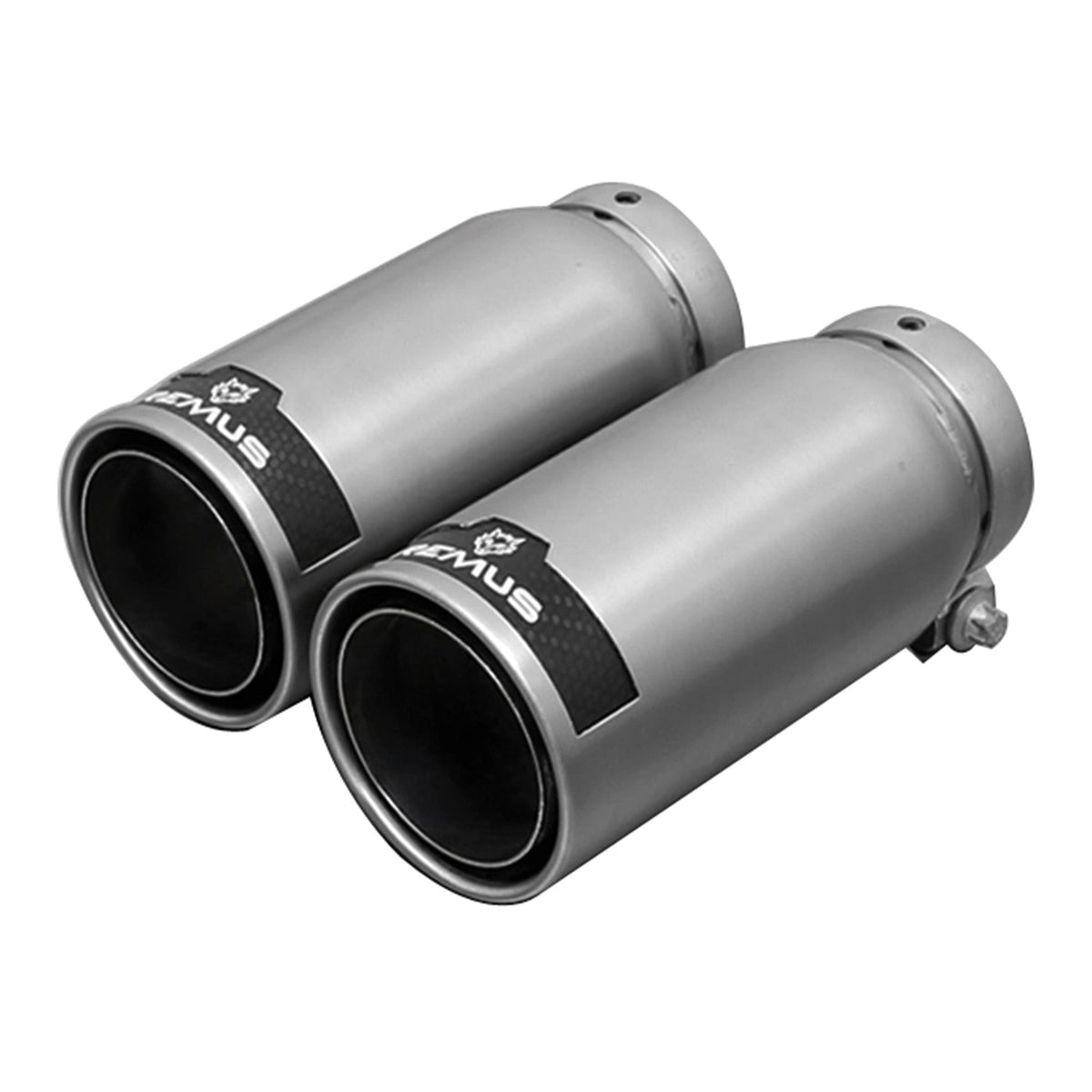 Remus BMW 335i rear silencer axle back exhaust system for E90/E92/E93 models, non-M Sport, in silver finish.