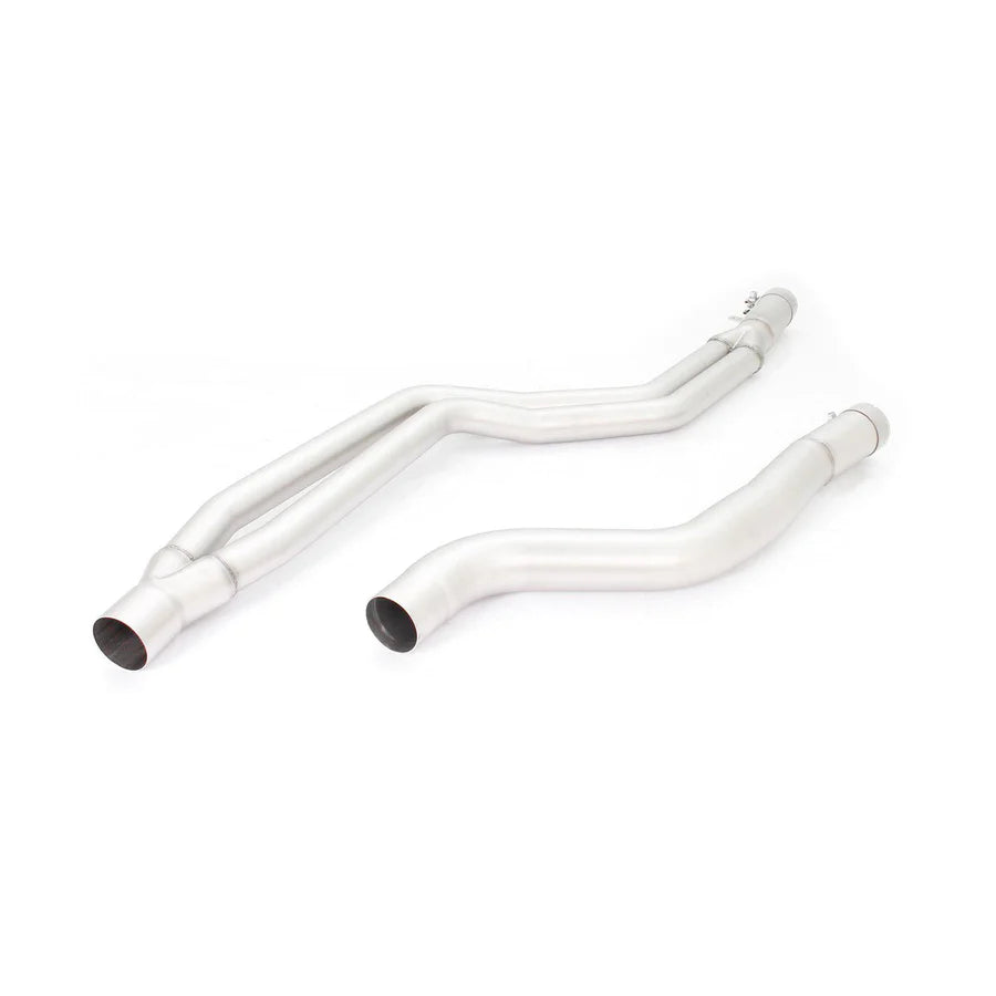 Remus non-resonated BMW M140i and M240i midpipe centre section for upgraded exhaust performance.