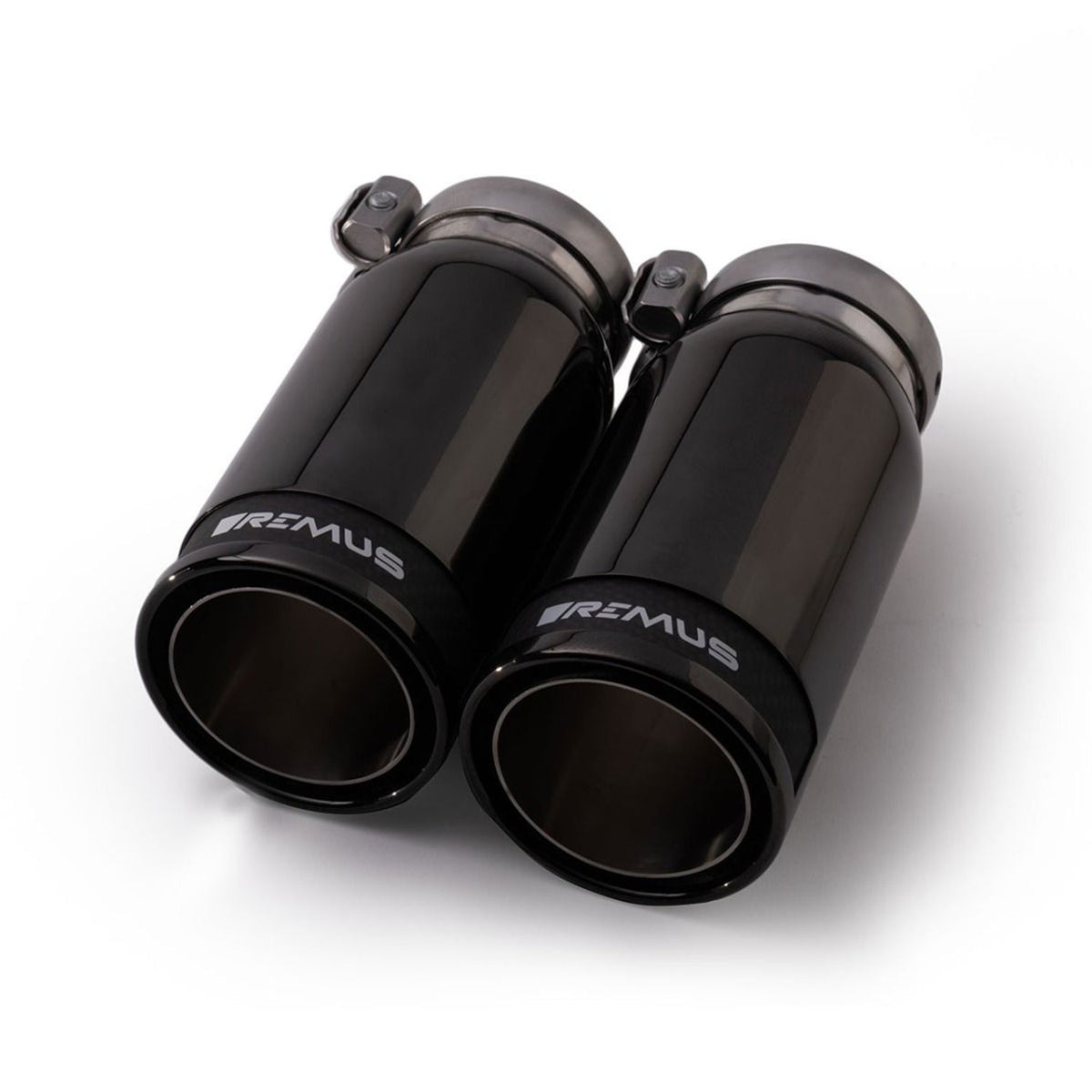 Remus BMW M3 axle-back rear silencer exhaust system installed on E90/E92/E93 models, showcasing the exhaust tip and piping.