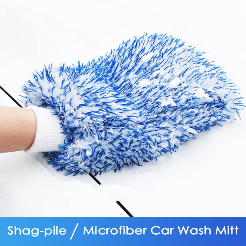 Nineteen72 Performance Soft Wash Mitt for car detailing, showing a plush, white microfiber mitt used for gentle vehicle cleaning.
