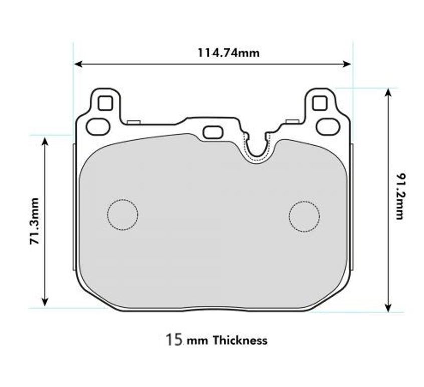 PBS Performance Brake Pads for MINI Clubman F54, JCW F55/F56, Convertible F57, Countryman F60, 15mm thick front brake pads.