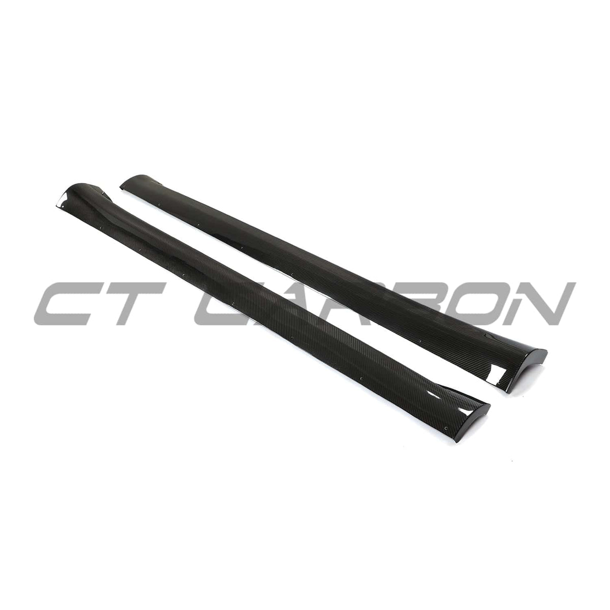 Tesla Model Y MK1 2020-2025 carbon fiber full kit by CT Carbon, showing the sleek, lightweight carbon fiber components.