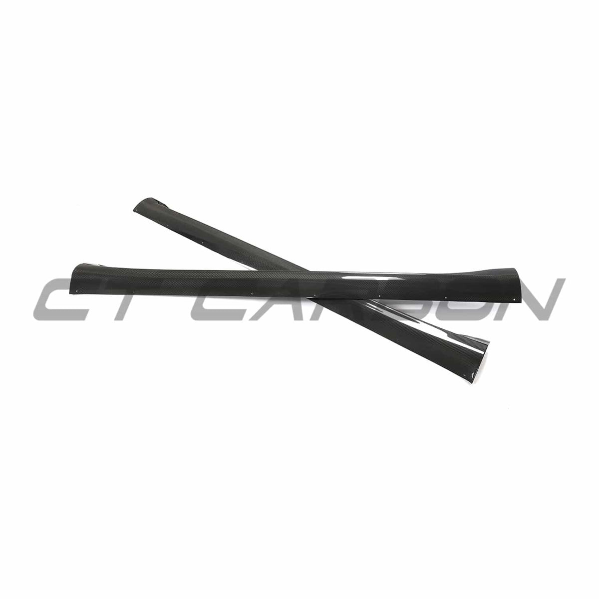 Tesla Model Y MK1 carbon fiber full kit by CT Carbon, featuring V2 design, shown on a 2020-2025 electric SUV.