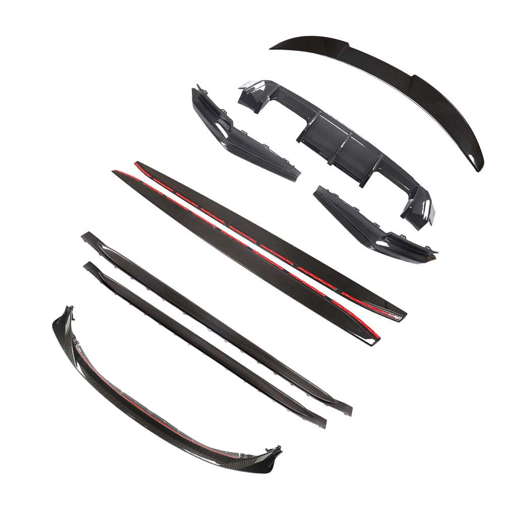 BMW G80 M3 full carbon fiber kit by CT Carbon, featuring V6 components on a sleek sports car.