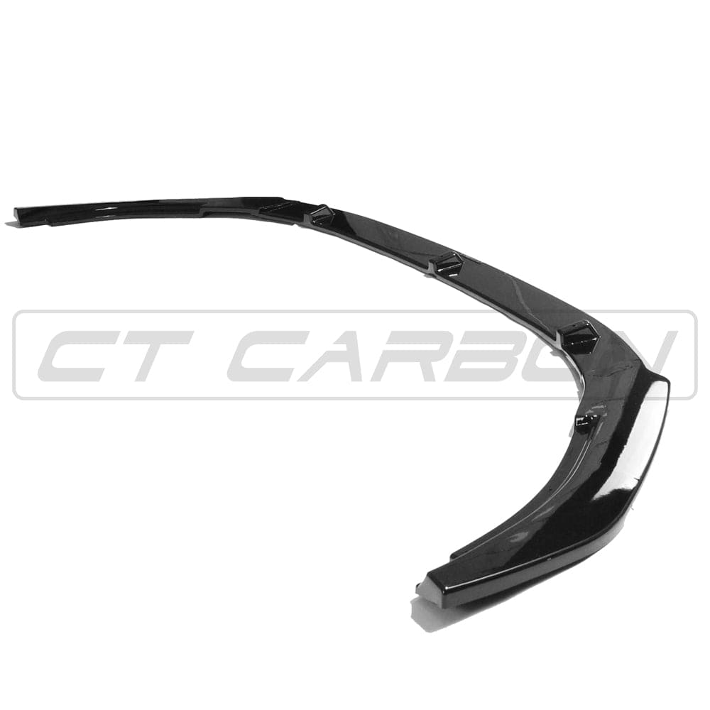 Gloss black splitte for Volkswagen Golf GTD/GTI MK6 2009-2013 by CT Carbon, showing the sleek aerodynamic design.