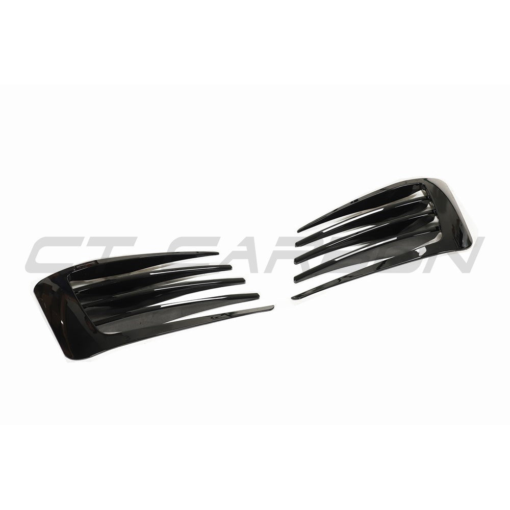 CT Carbon gloss black front bumper trim for Volkswagen Golf MK7 GTI, durable accessory enhancing the vehicle's front exterior.