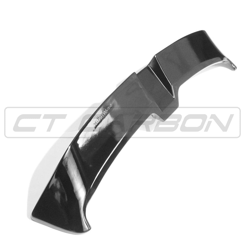 Gloss black spoiler for Volkswagen Polo MK6 (2017-2020) by CT Carbon, shown installed on the car's rear.