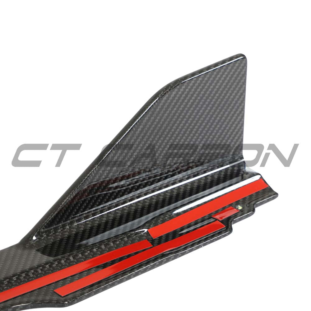 VW Golf MK8/MK8.5 R carbon fibre side skirts by CT Design, showcasing sleek, lightweight car body enhancements.