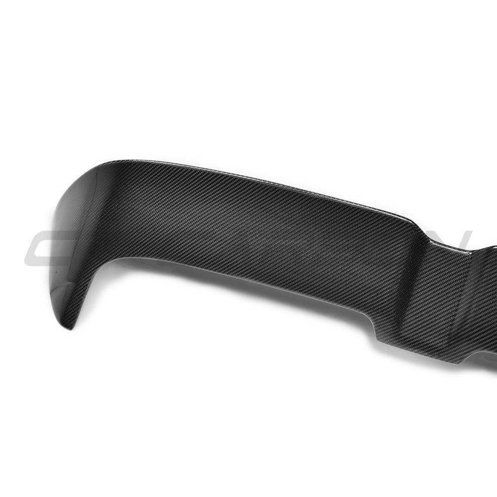 Carbon fibre spoiler for VW Golf R, GTD, GTI MK7/7.5 2014-2020 by CT Carbon, shown on a sporty hatchback.