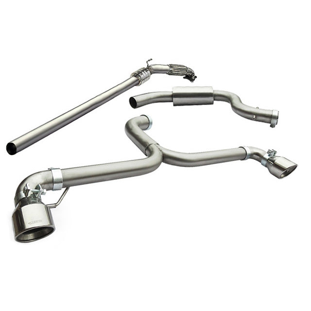 Cobra Sport VW Golf GTI MK6 2.0 TSI turbo back performance exhaust with race Venom box delete, dual tips, metal finish