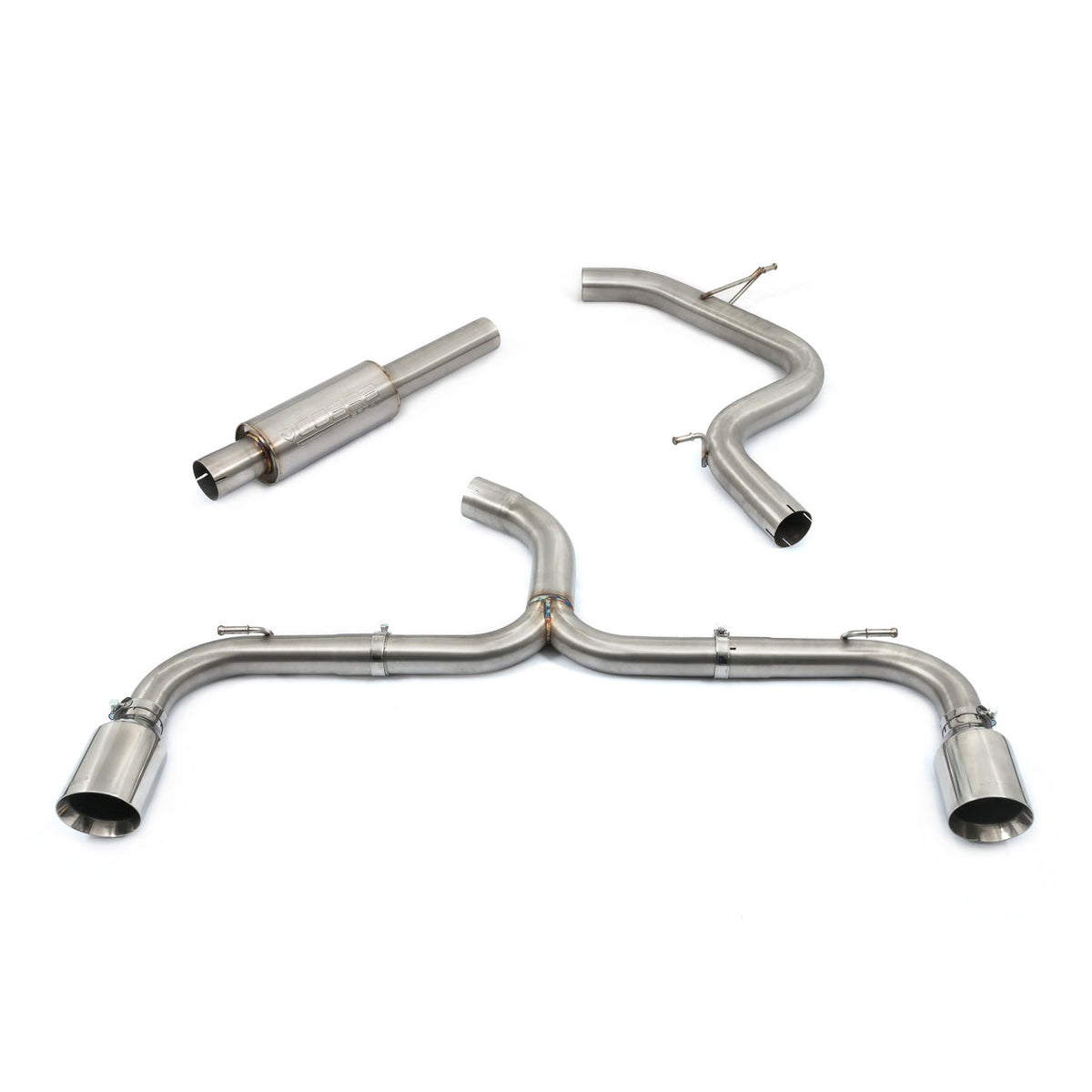 Cobra Sport VW Golf GTI Mk8 2.0 TSI GPF back exhaust with resonated box delete, performance upgrade for enhanced sound and flow