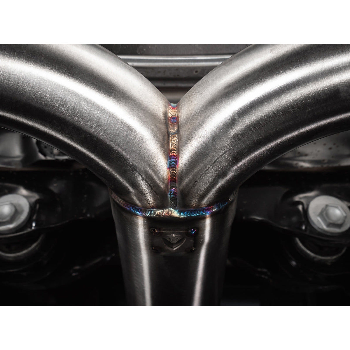 Cobra Sport VW Golf GTI Mk8 2.0 TSI GPF back box delete race exhaust, showing the sleek exhaust tips on the vehicle.