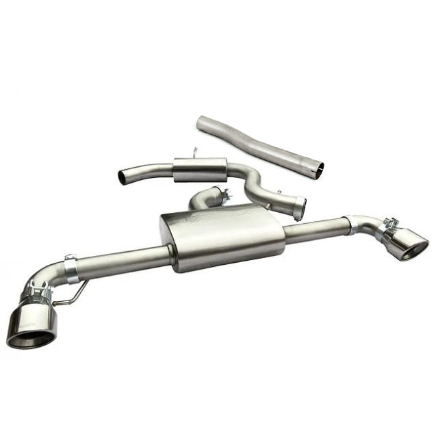 Cobra Sport VW Scirocco R 2.0 TSI cat back performance exhaust with resonated tips, installed on a 2009-2018 model.