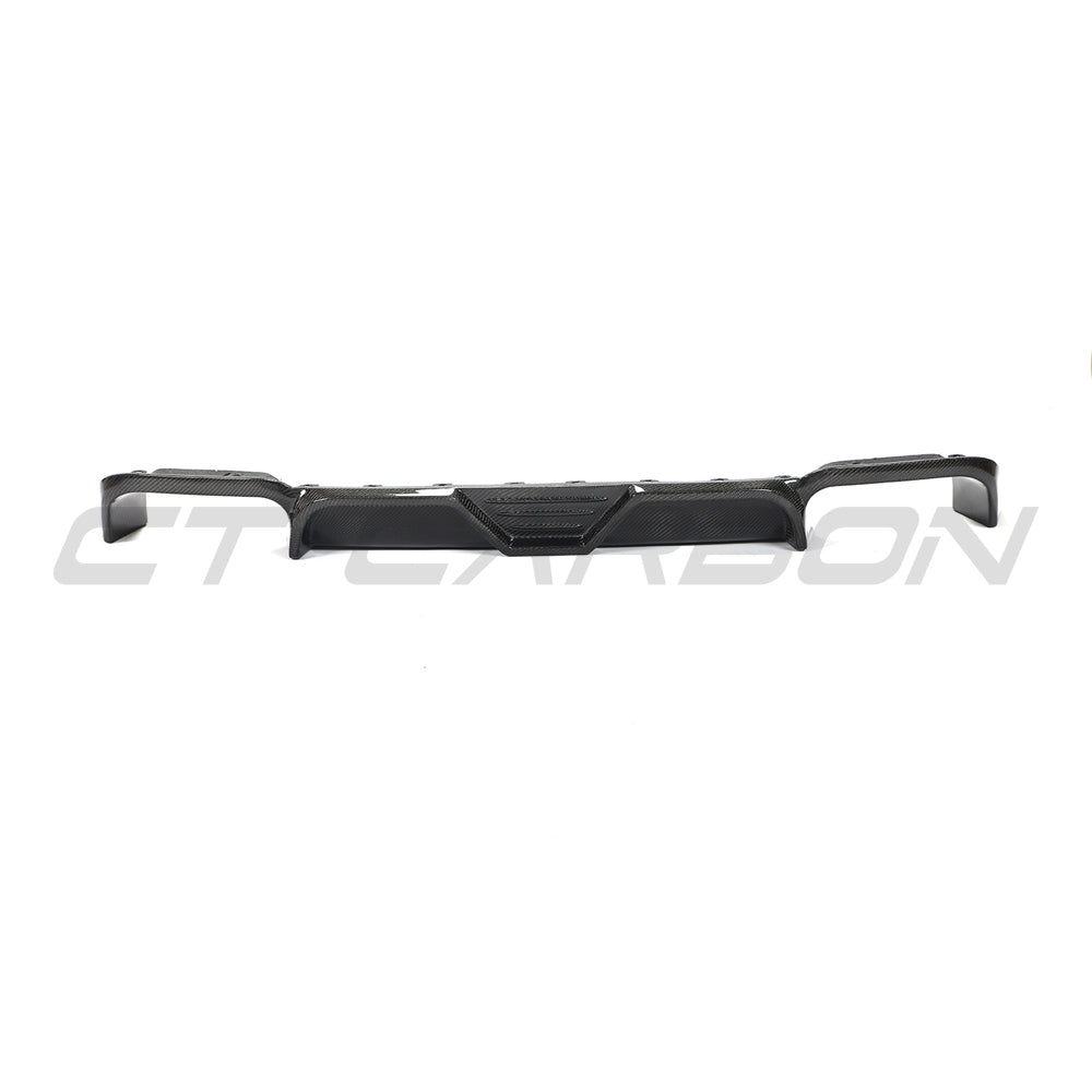 CT Carbon X3M F97 2018-2021 carbon fibre diffuser showing sleek aerodynamic design and textured carbon fiber surface.