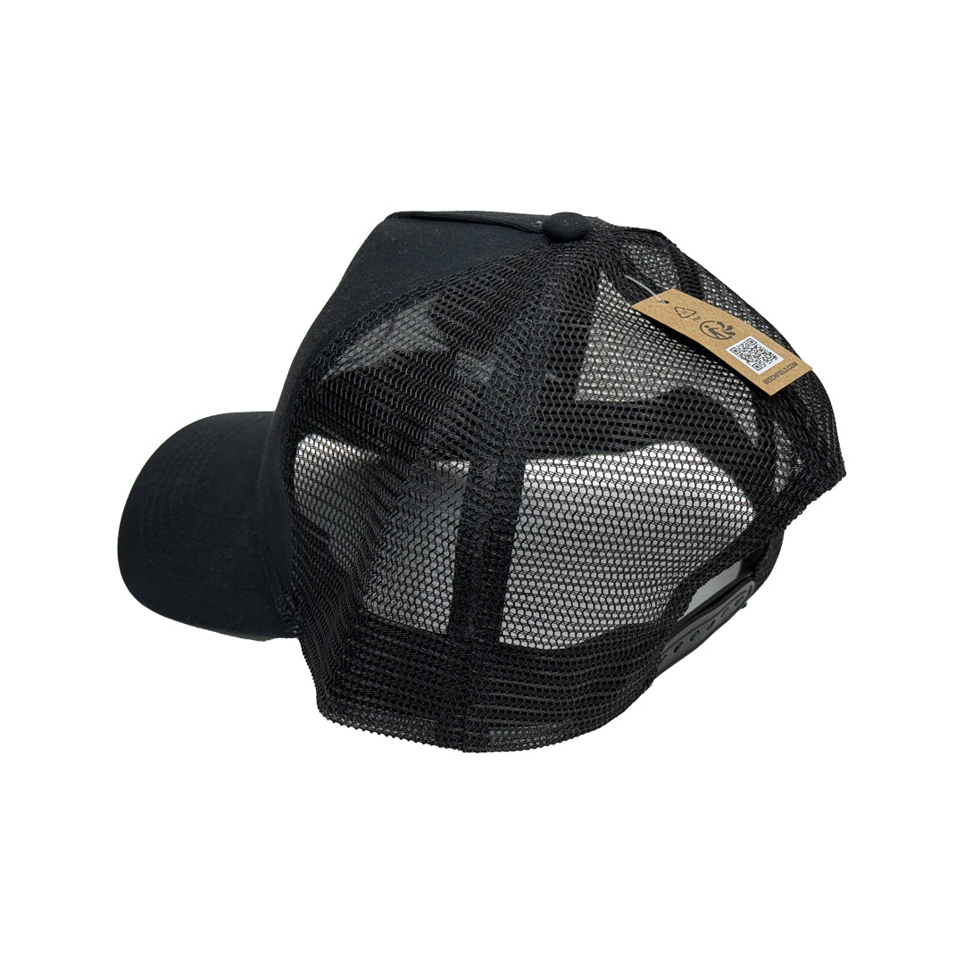 XC3 Engineering premium trucker hat featuring a snapback closure, designed for car enthusiasts, with embroidered branding and adjustable fit.