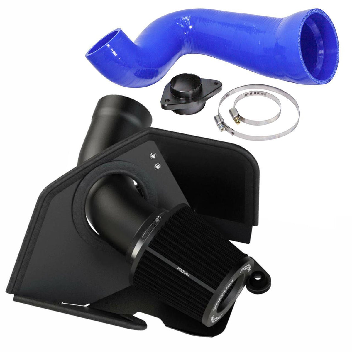 Ramair PRORAM induction kit and turbo inlet for Volkswagen, Audi, Seat, Skoda 1.5 TSI engines, featuring a blue air intake component.