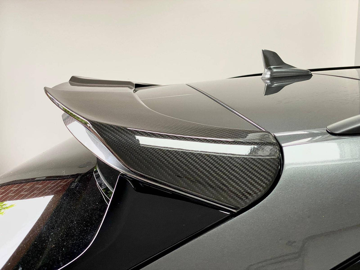 AP Dry Carbon Fibre Rear Wing Spoiler for Audi RS6 C8 (2020+) showing sleek carbon fiber finish and aerodynamic design.