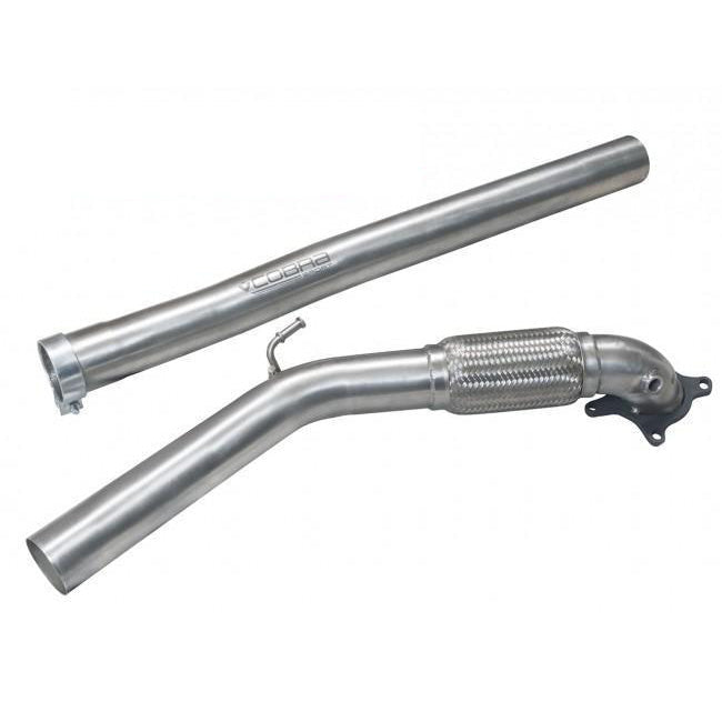 Cobra Sport Audi S3 8P Quattro front downpipe for 3-door model, performance exhaust component, shown in the image.