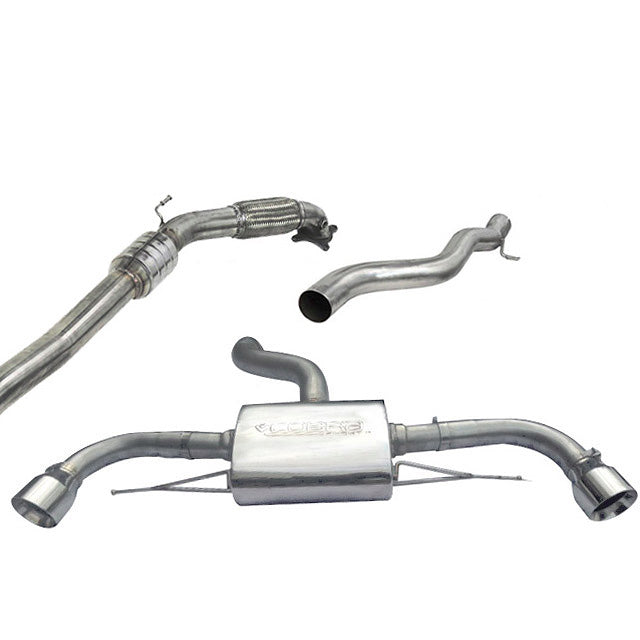 Cobra Sport turbo-back performance exhaust for Audi TT Mk2 2.0 TFSI Quattro, shown installed on the vehicle.