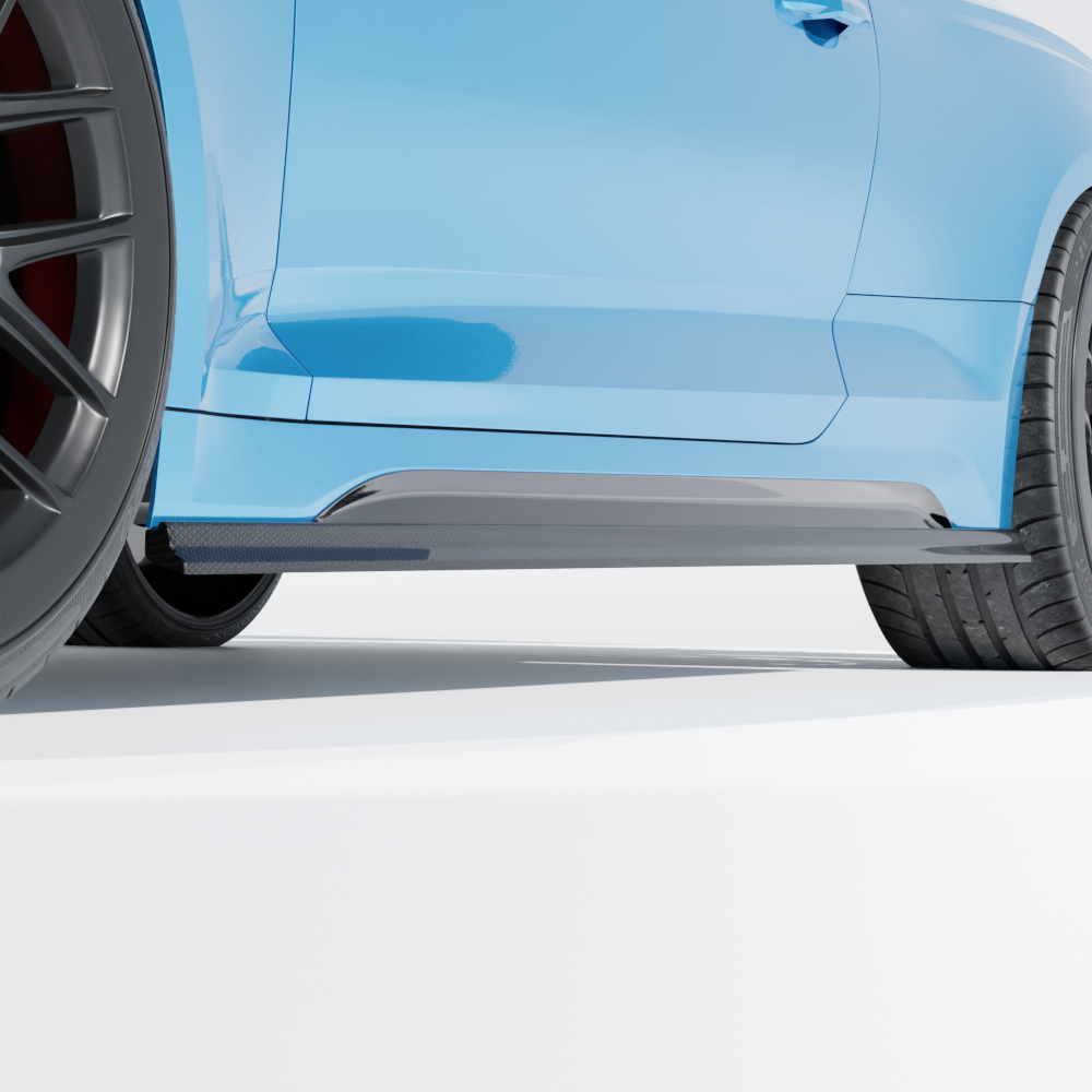 Full view of a 2020-2024 Audi RS5 B9.5 coupe with CT Carbon full carbon fiber kit, showcasing sleek, lightweight aerodynamic design.
