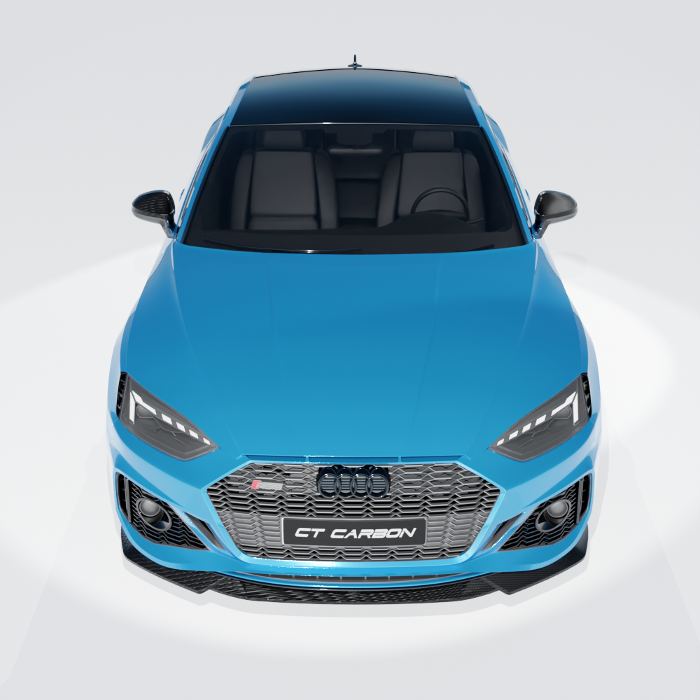 Full car carbon fibre kit for Audi RS5 B9.5 Coupe 2020-2024 by CT Carbon, showing detailed carbon fibre panels on the vehicle.