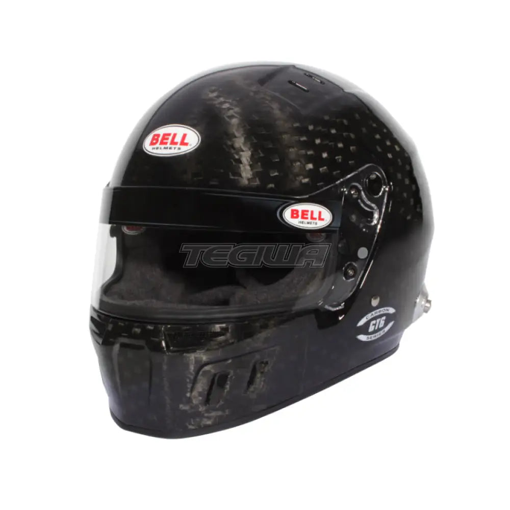 Bell Full Face GT6 Carbon Helmet with HANS compatibility, FIA8859/SA2020 certification, sleek black design and aerodynamic shape