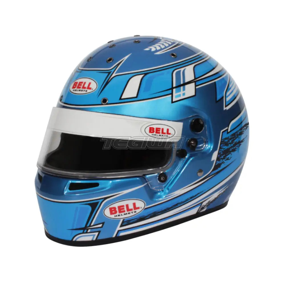 Bell KC7-CMR Karting Helmet Champion Blue, lightweight racing helmet with aerodynamic design and adjustable strap, designed for kart racing.