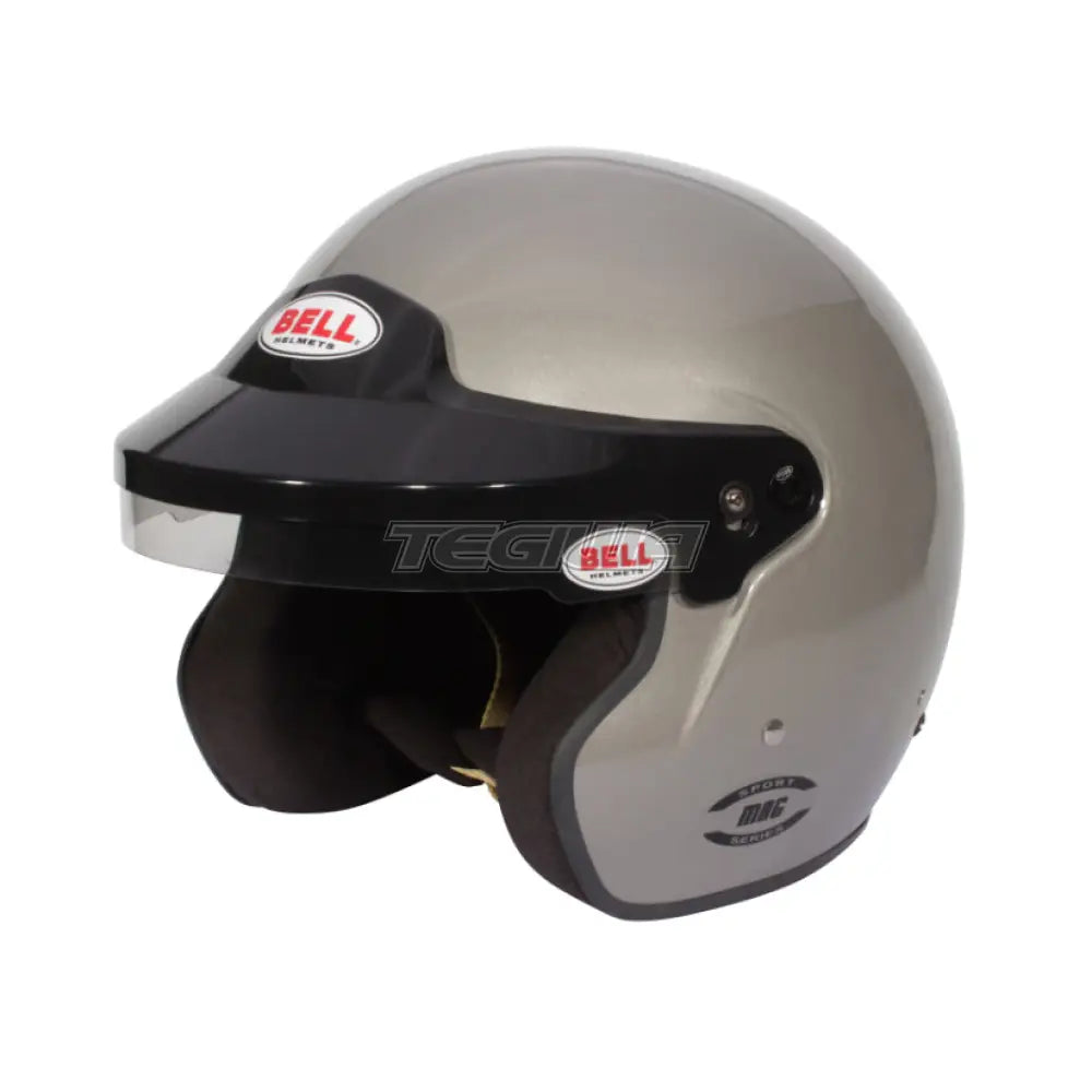 Bell Open Face MAG Titanium S helmet with FIA8859 certification, featuring a sleek design and open face style for racing safety.