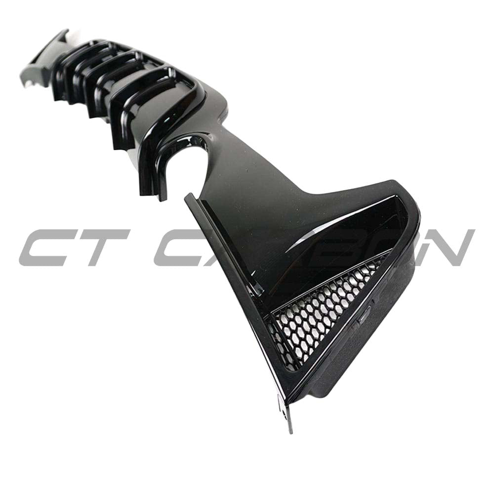 BMW 4 Series F32/F33/F36 CT Carbon gloss black dual exit exhaust diffuser with sleek aerodynamic design.