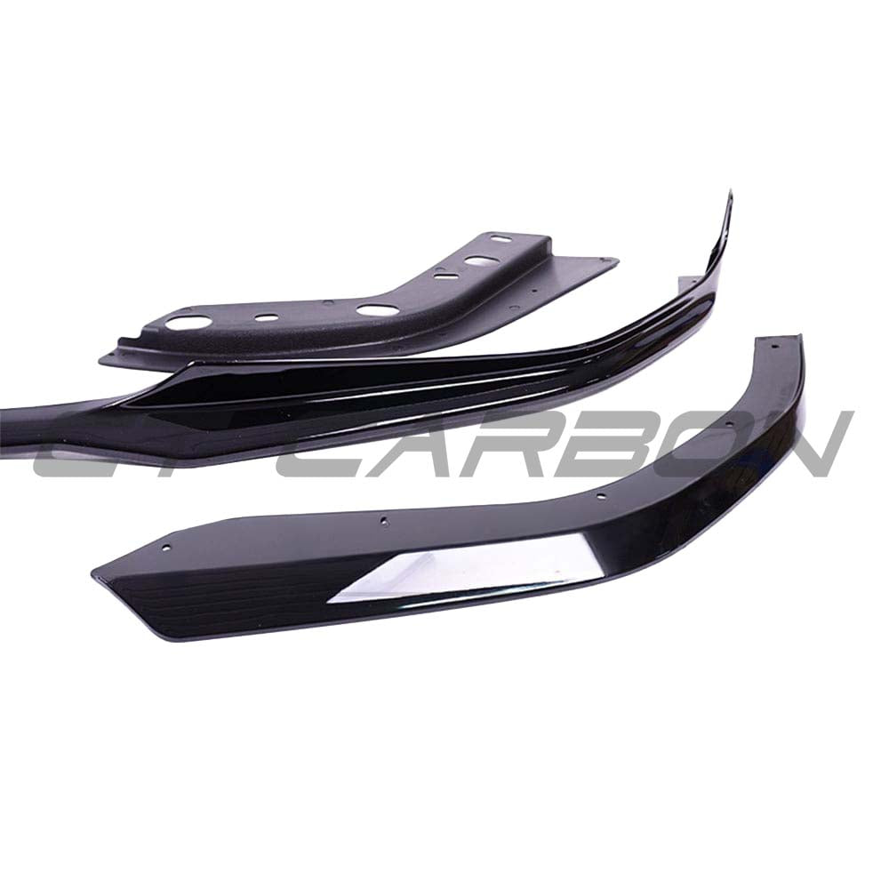 BMW G20 3 Series CT Carbon gloss black exhaust kit with square tips, full V3 upgrade, showcasing sleek black finish and MP-style design.