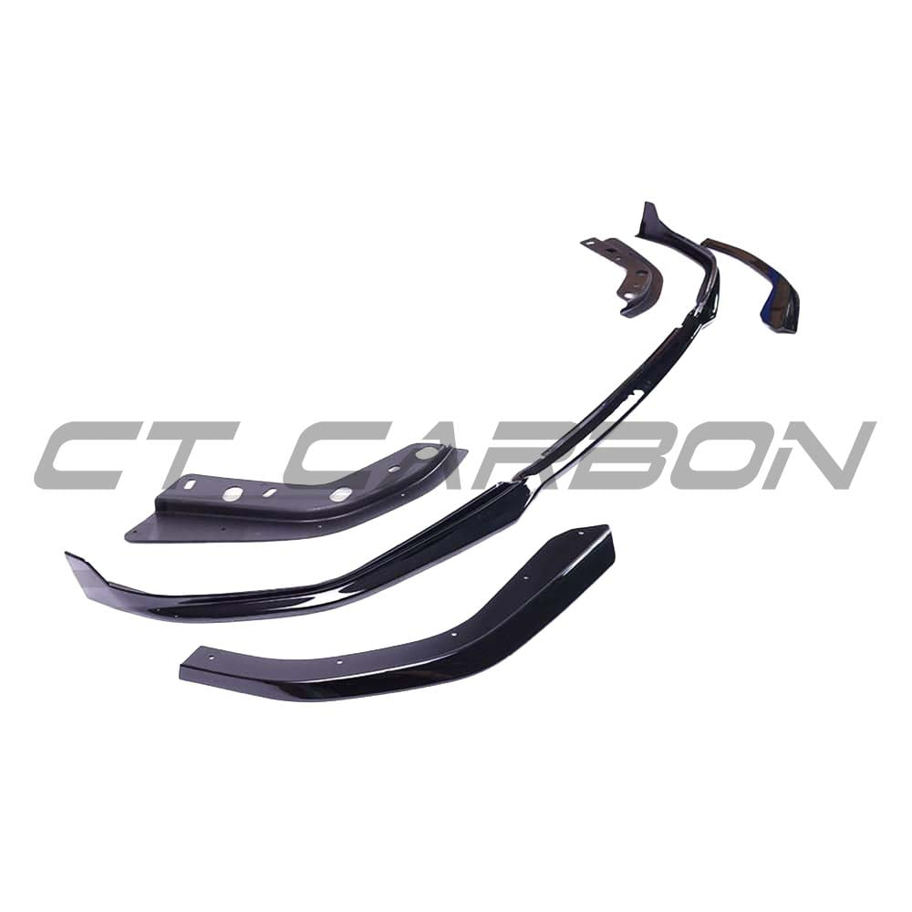 BMW G20 3 Series Pre-LCI 2018-2022 black exhaust kit with round tips by CT Carbon, featuring gloss black finish and MP-style design.