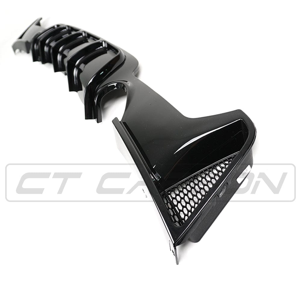 BMW 4 Series F32 2013-2020 full kit by CT Carbon, gloss black finish with twin exhaust exits and MP-style design.