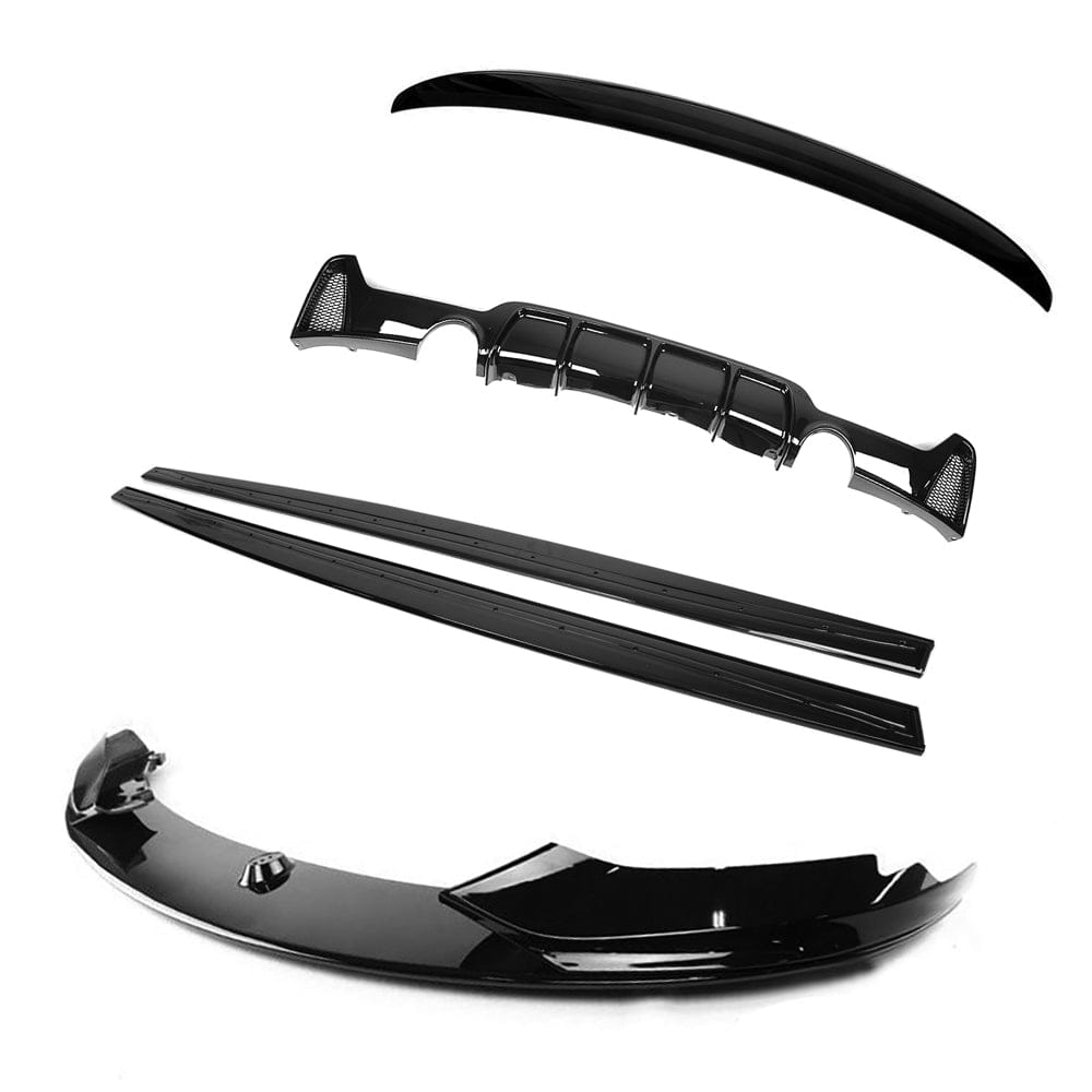 BMW 4 Series F36 2013-2020 CT Carbon gloss black full kit with dual exhaust tips, featuring MP style design.
