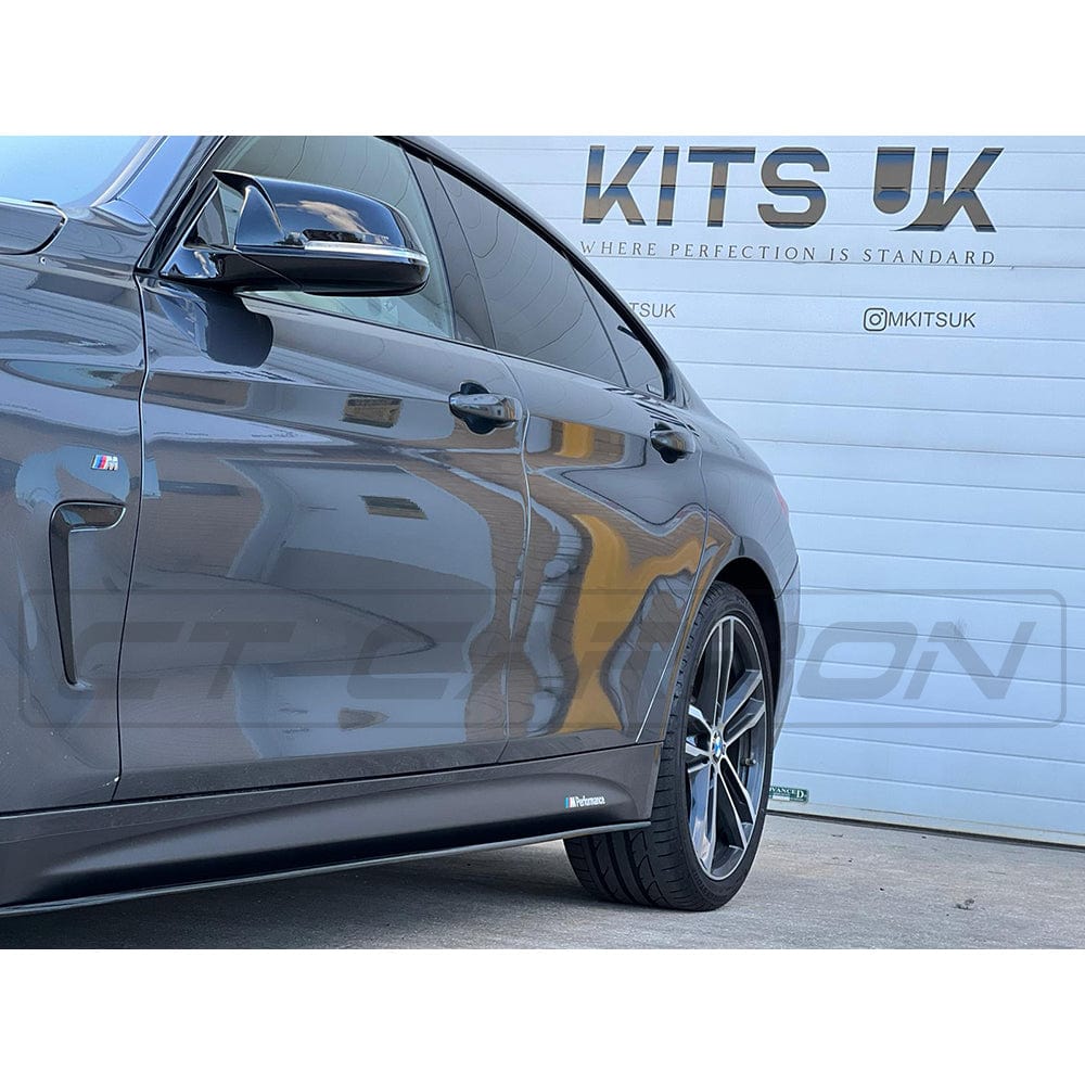 BMW 4 Series F36 2013-2020 full kit by CT Carbon in gloss black with dual exhaust outlets, MP style, for enhanced rear styling.