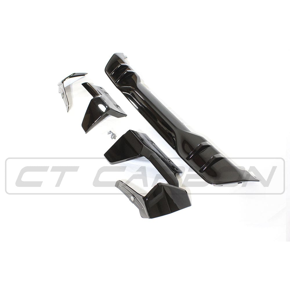 BMW G05 X5 black plastic kit by CT Carbon, MP style, showing full kit components on a vehicle for enhanced exterior protection.