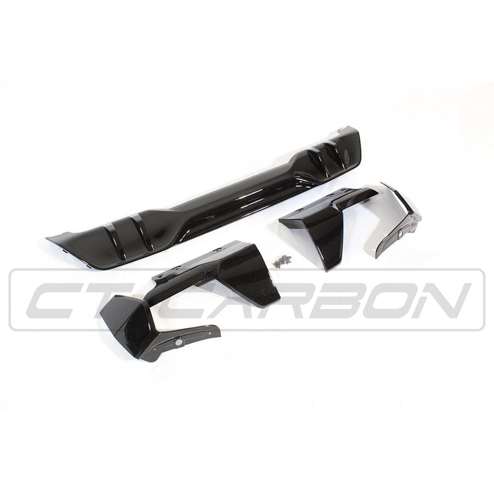 BMW G05 X5 black plastic kit by CT Carbon, MP style, includes full set of black plastic components for exterior enhancement.