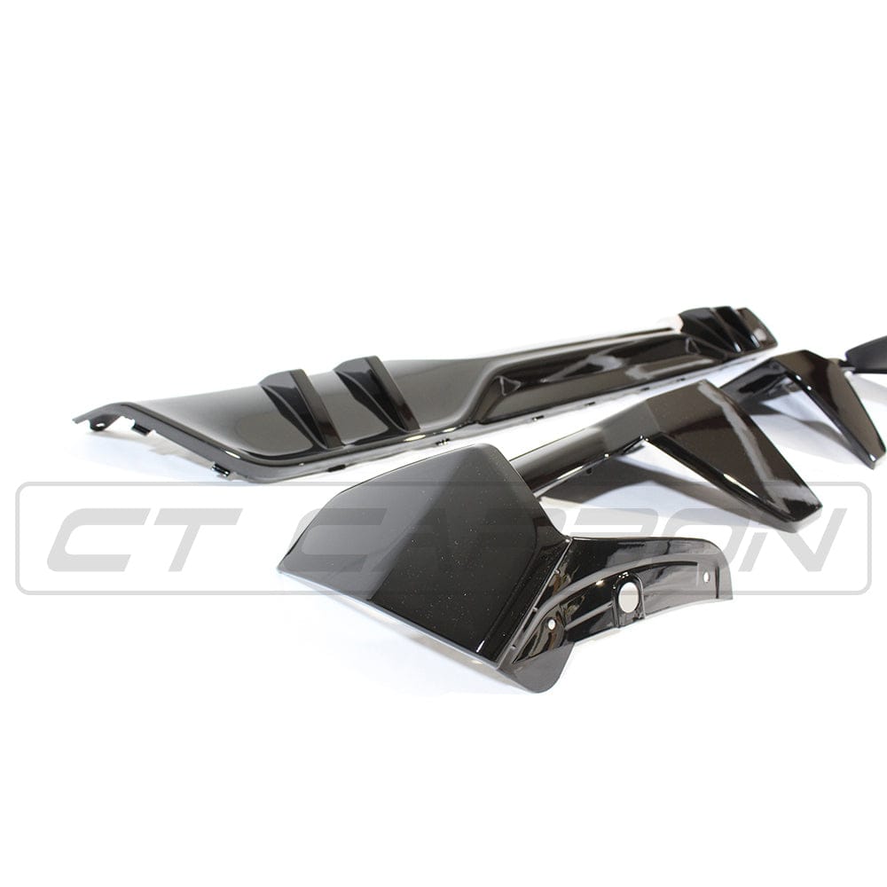 BMW G05 X5 black plastic kit by CT Carbon, MP style, includes all components for full exterior upgrade in the image.