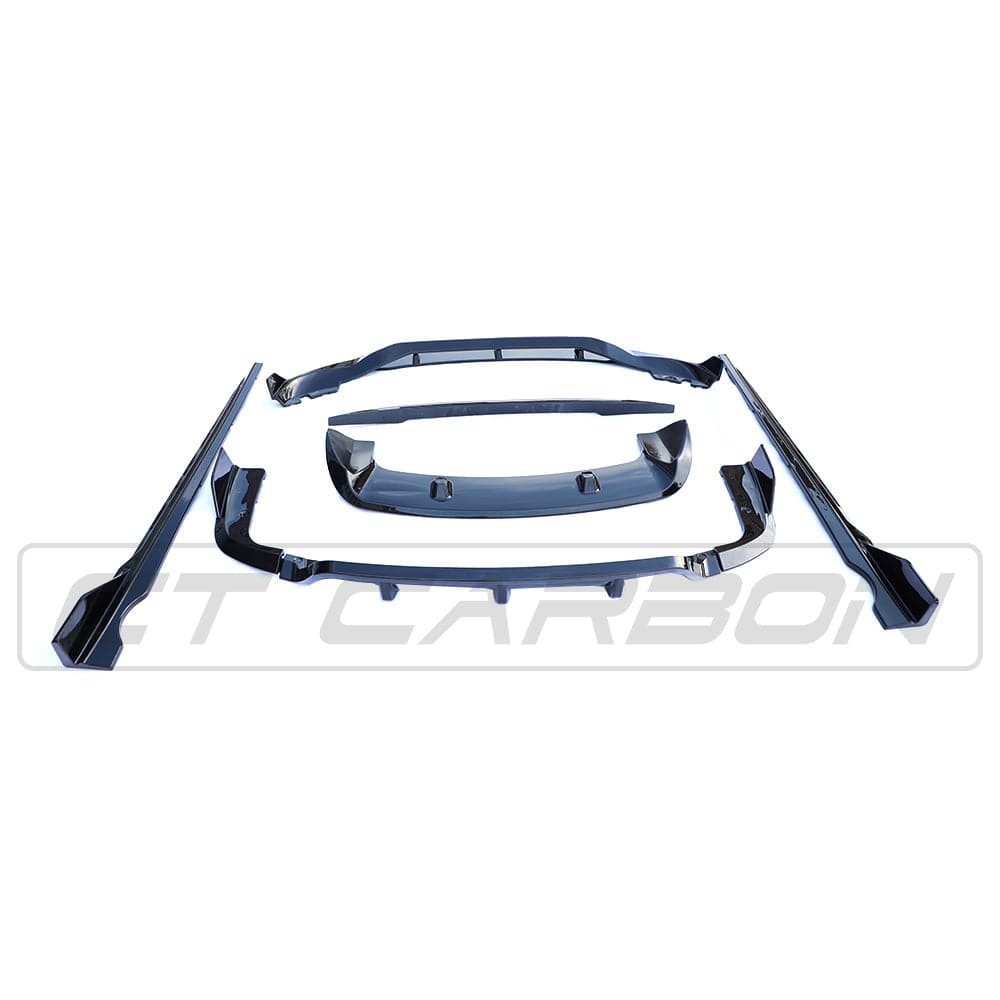 Full black plastic kit for BMW G05 X5 2018-2023 by CT Carbon, featuring various plastic components for exterior styling.