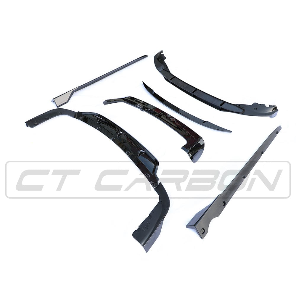 Full black plastic kit for BMW G05 X5 2018-2023 by CT Carbon, showing the complete set of black plastic parts for the SUV.