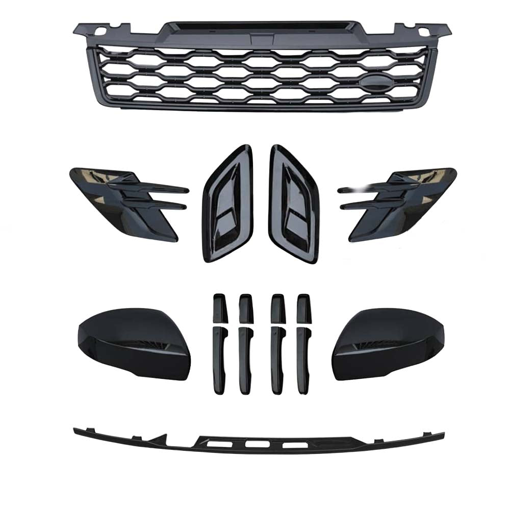 Black full kit for Range Rover Sport 2018+ L494 Full Black Edition by CT Carbon, showcasing sleek exterior trim enhancements.