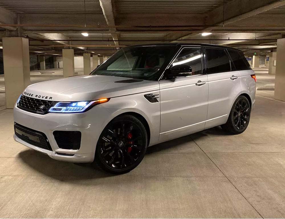 Full black edition trim kit for Range Rover Sport 2018+ by CT Carbon, featuring sleek black accents and trim enhancements.